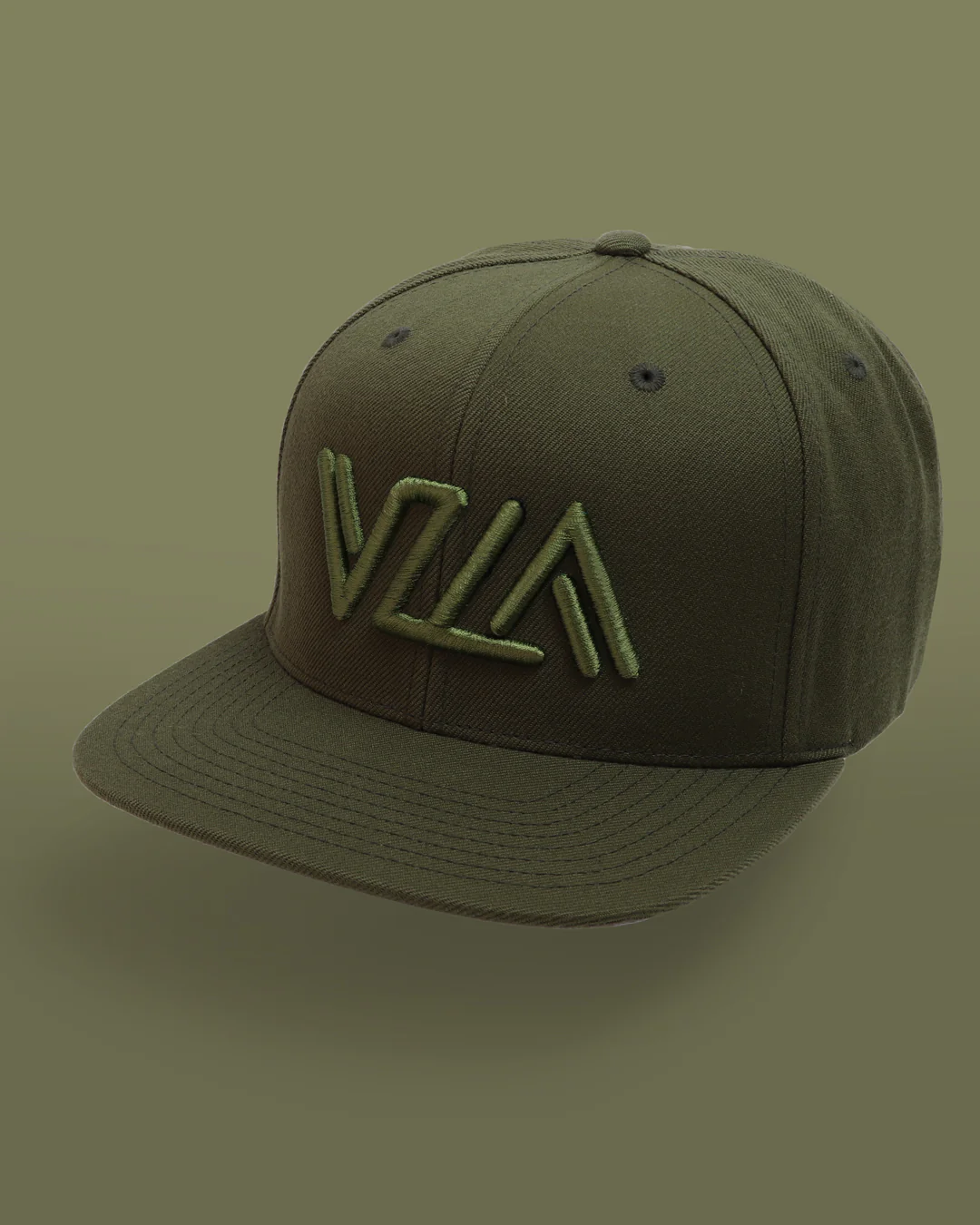 VZLA Army Green Flat Bill Snapback Hat - Image 2