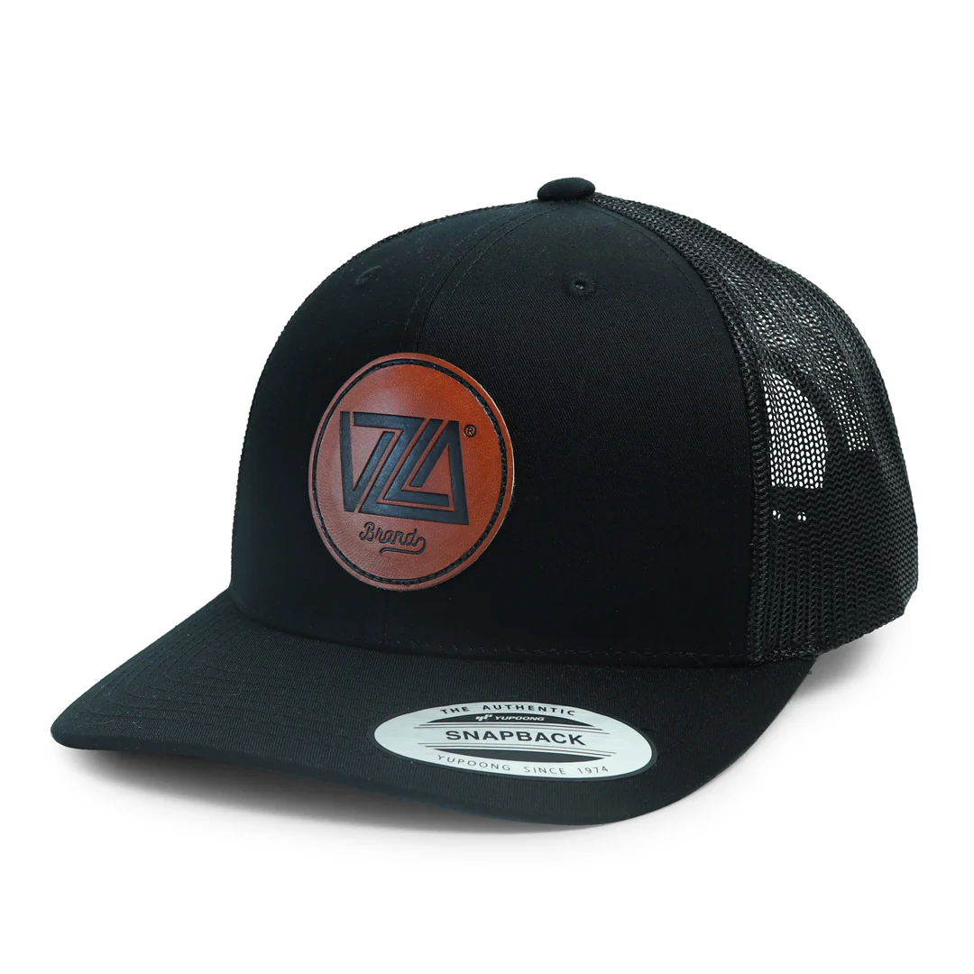 VZLA Trucker Hat Black - Leather Patch - Image 2